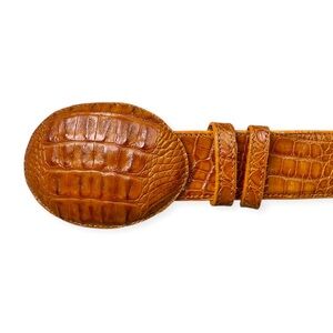 Cuadra Exotic Genuine Alligator Skin Western Belt in Honey, sz 36”